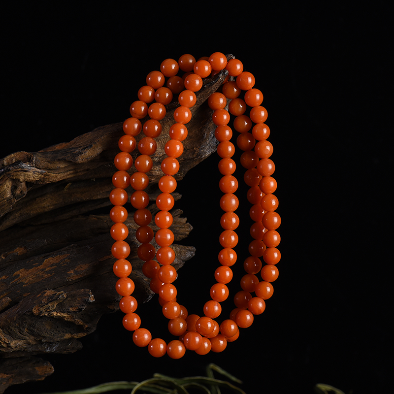 7.7mm樱桃红南红多圈手串-红掌柜
