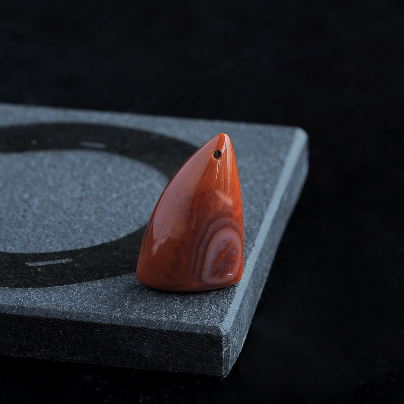 四川九口料柿子红随形吊坠-红掌柜