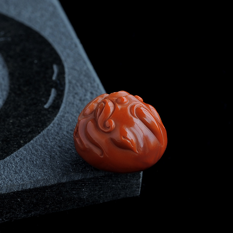 九口南红玛瑙戒面-红掌柜