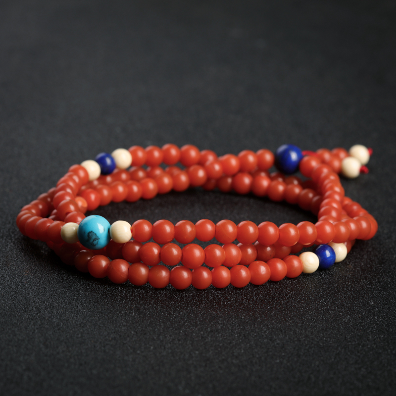 5mm保山南红108佛珠-红掌柜