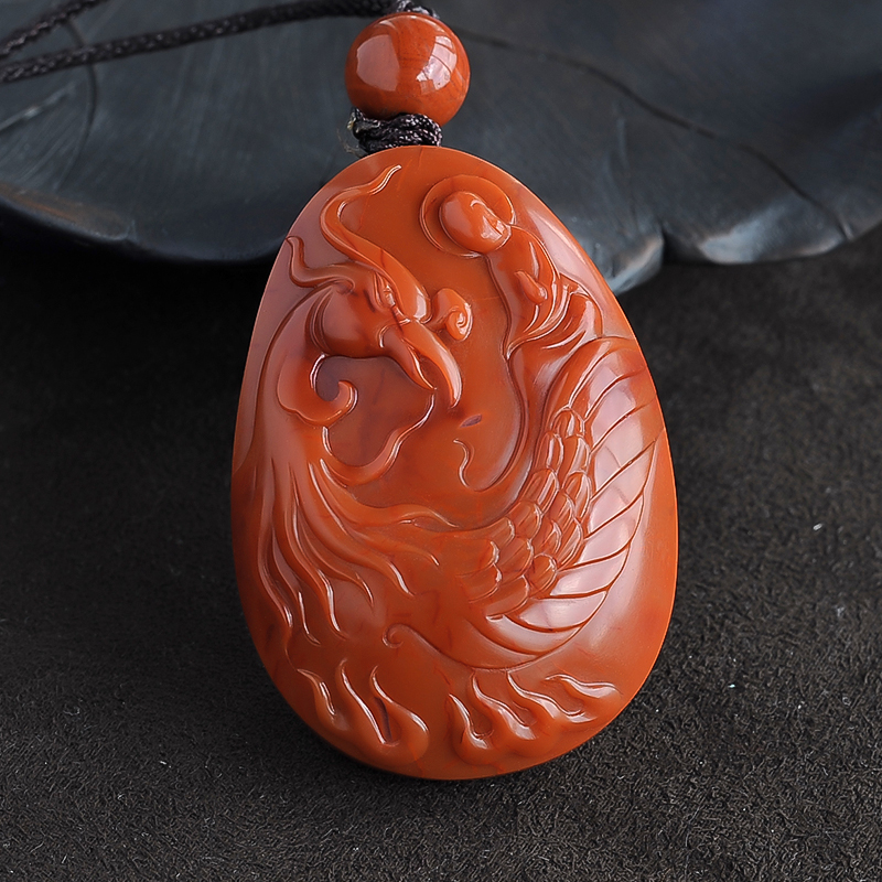 凤凰涅槃南红挂件-红掌柜