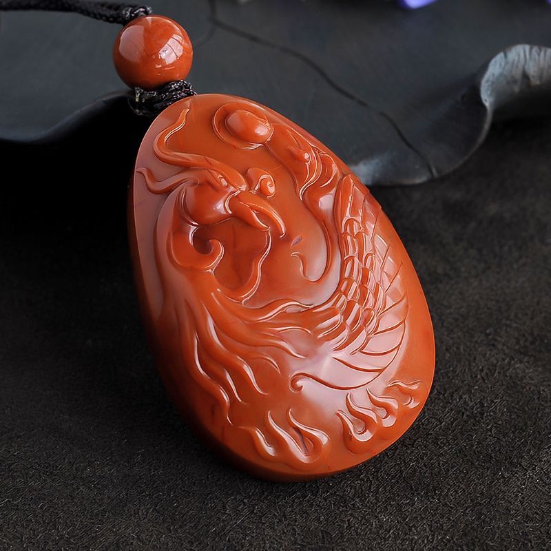 南红玛瑙凤凰挂件-红掌柜