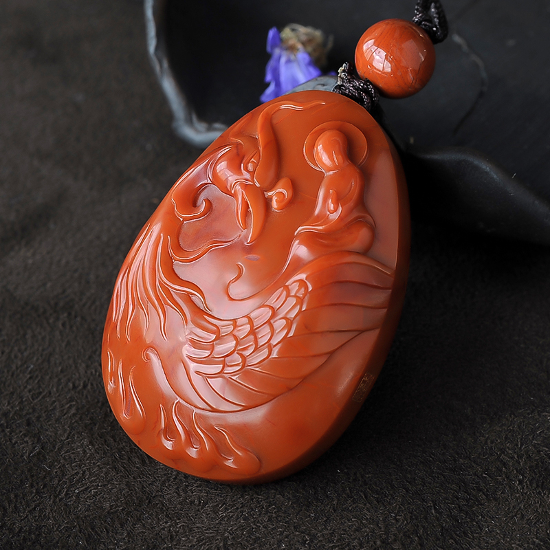 凤凰南红玛瑙挂件-红掌柜