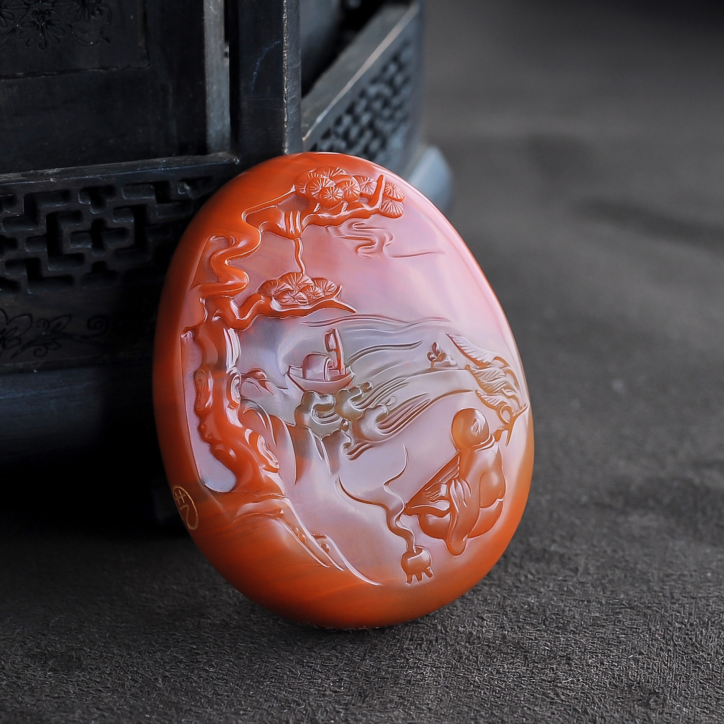 川料南红挂件-红掌柜