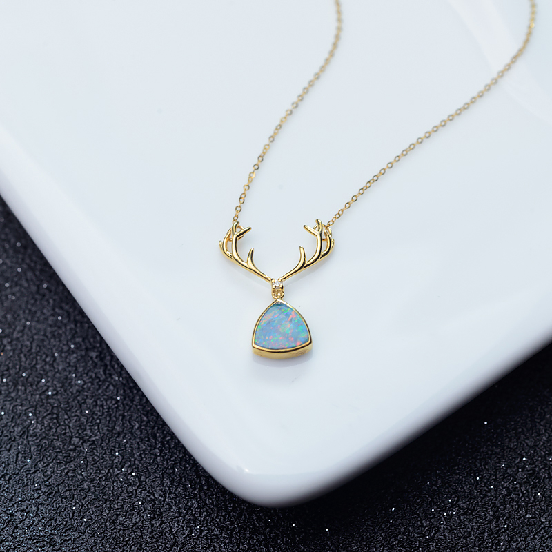 欧泊锁骨链-红掌柜