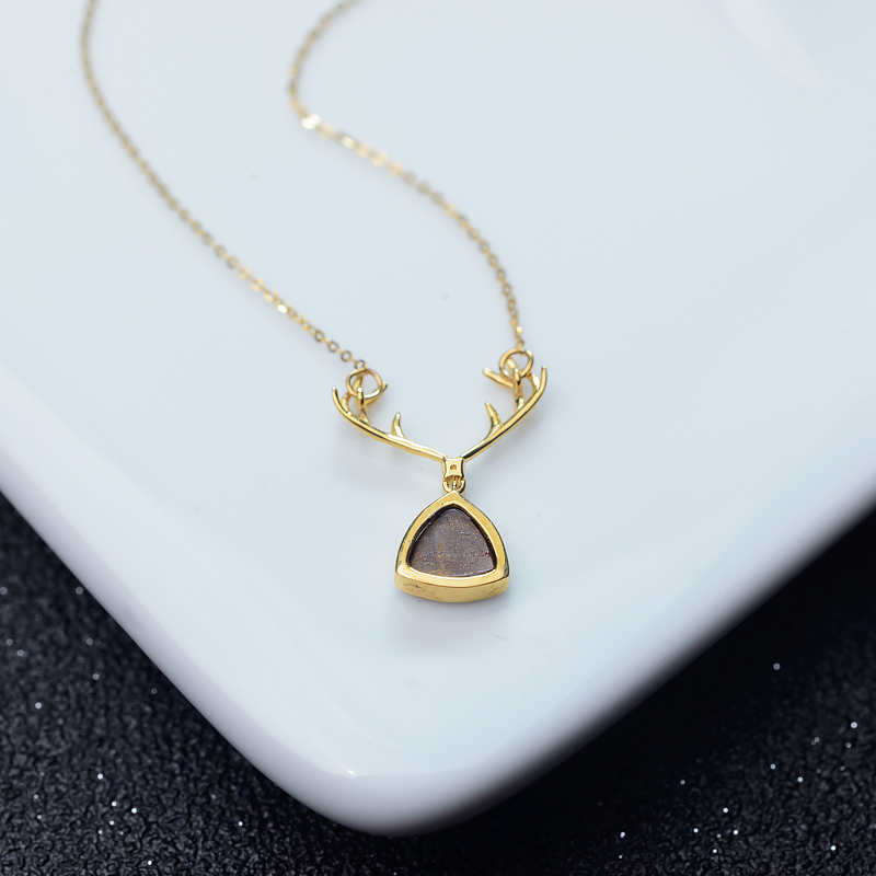 18K欧泊锁骨链-红掌柜