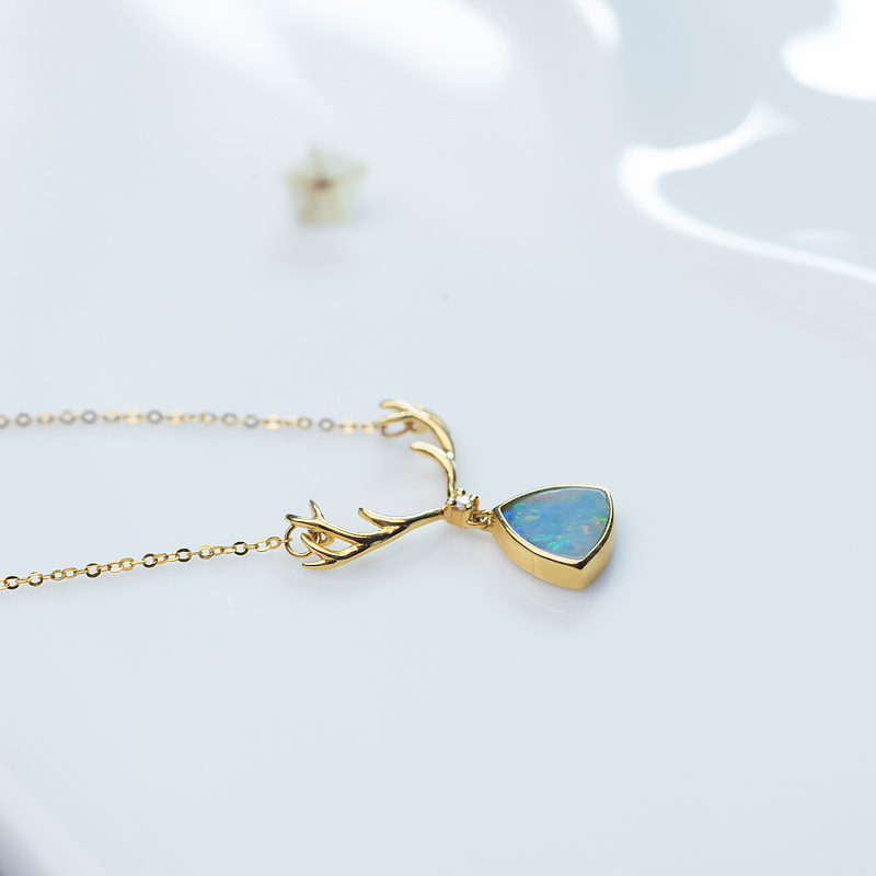 天然欧泊锁骨链-红掌柜