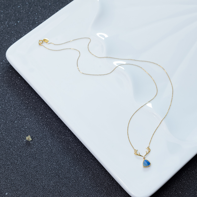 18K欧泊锁骨链-红掌柜