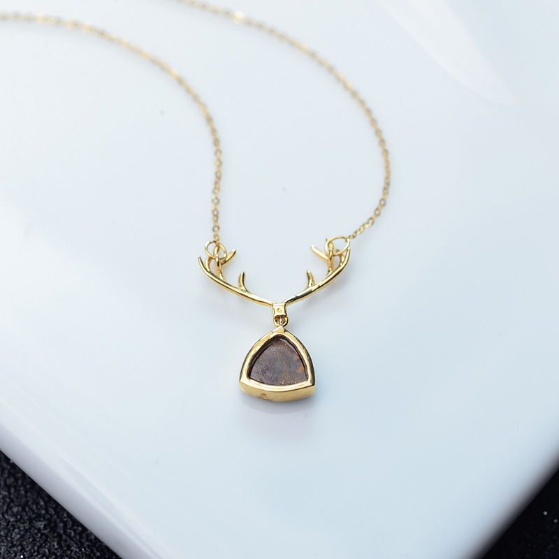 18K欧泊锁骨链-红掌柜