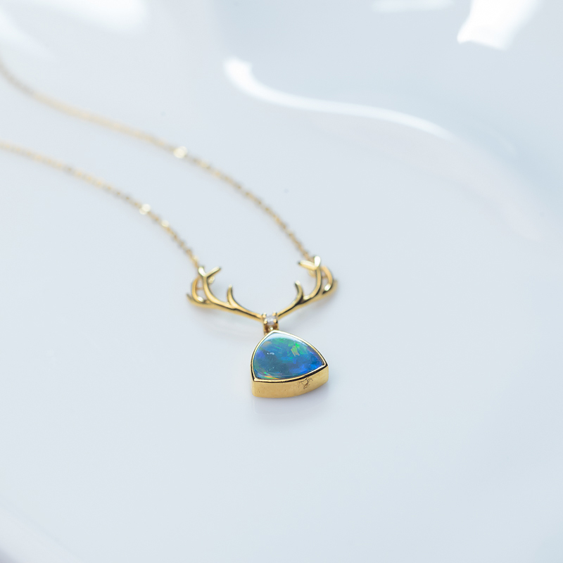 澳大利亚欧泊锁骨链-红掌柜