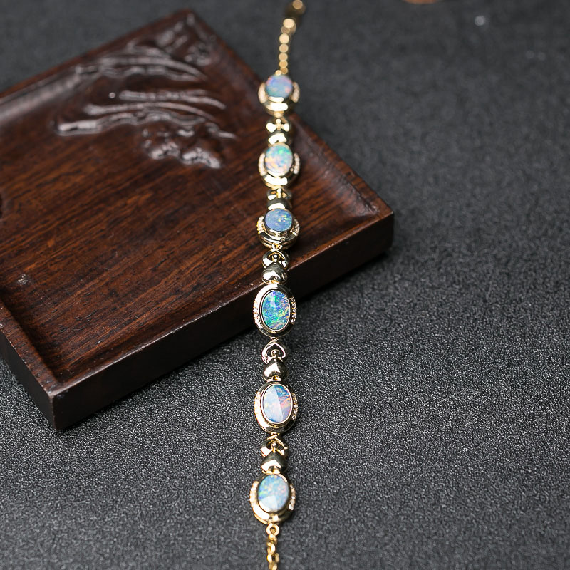 天然欧泊手链-红掌柜