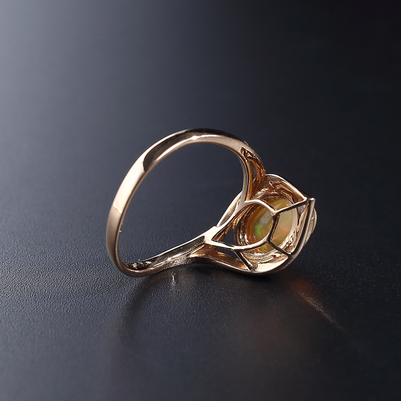 天然欧泊戒指-红掌柜