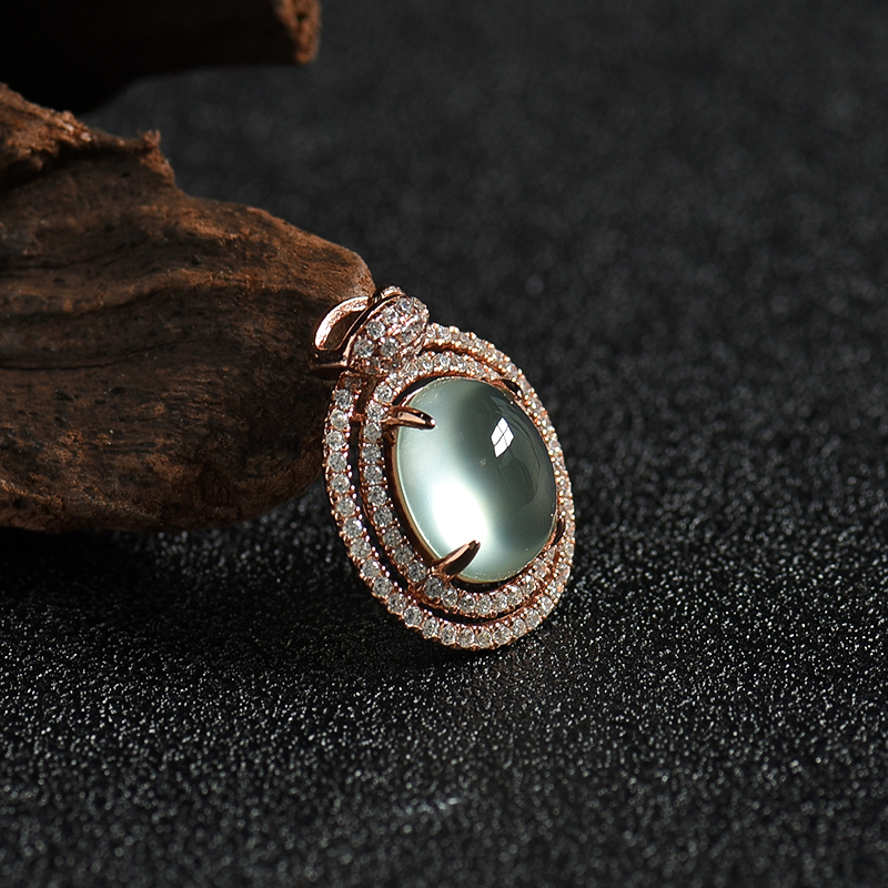 银镶天然葡萄石吊坠-红掌柜