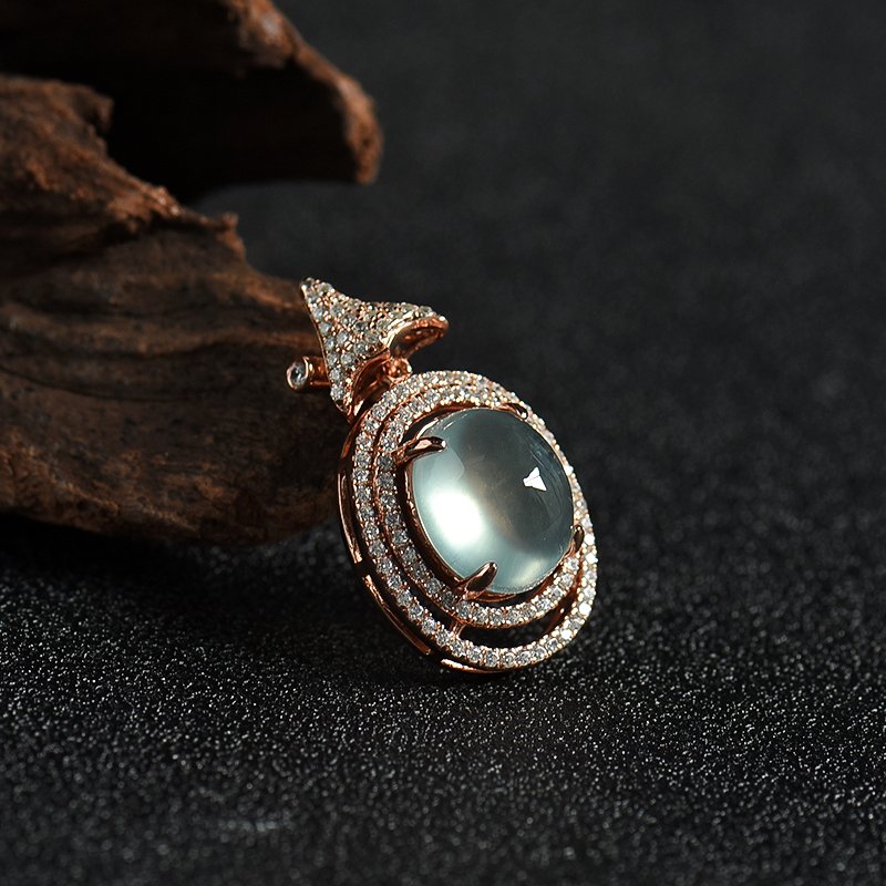 银镶天然葡萄石吊坠-红掌柜