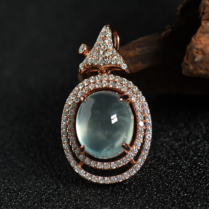 银镶葡萄石吊坠-红掌柜