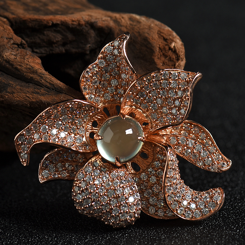 银镶葡萄石胸针-红掌柜