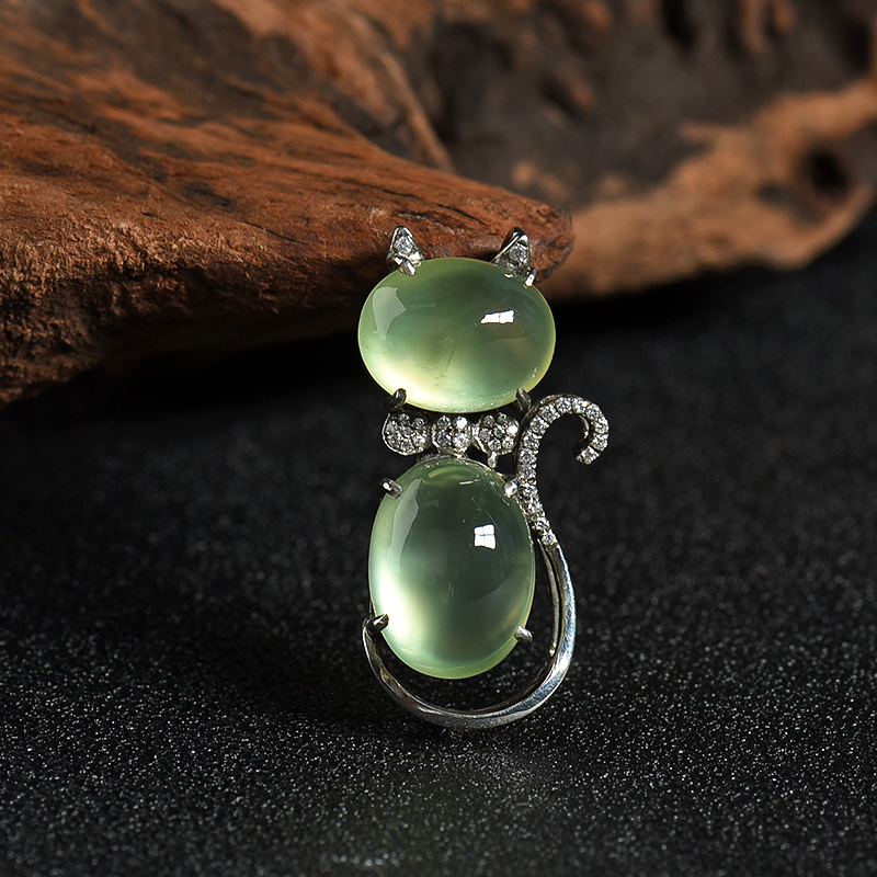 银镶俄罗斯天然葡萄石吊坠-红掌柜