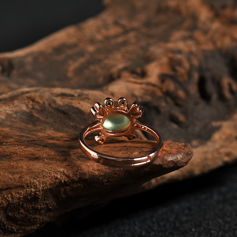 银镶葡萄石戒指-红掌柜