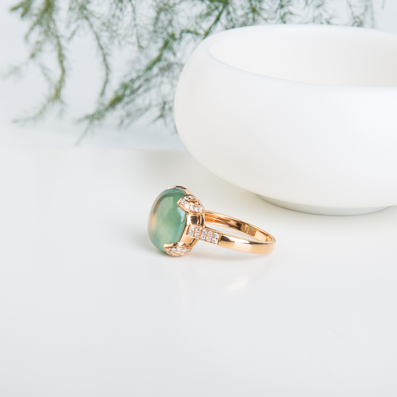 天然葡萄石戒指-红掌柜