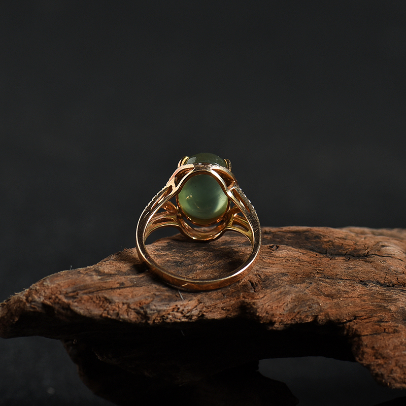 18K金镶钻巴西葡萄石戒指-红掌柜