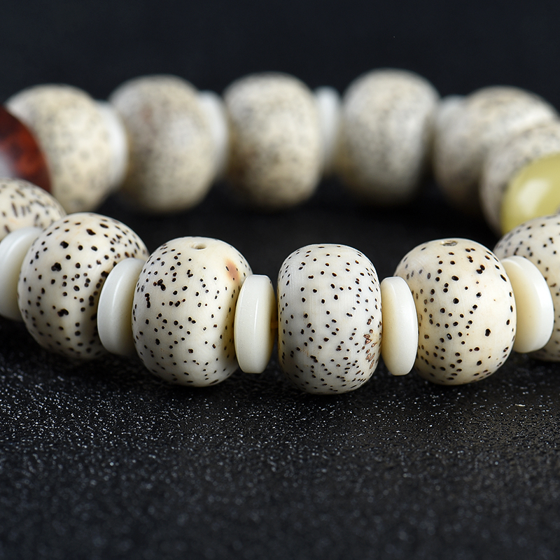 天然高密正月菩提单圈手串-红掌柜