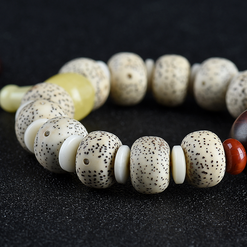 尼泊尔高密正月菩提单圈手串-红掌柜