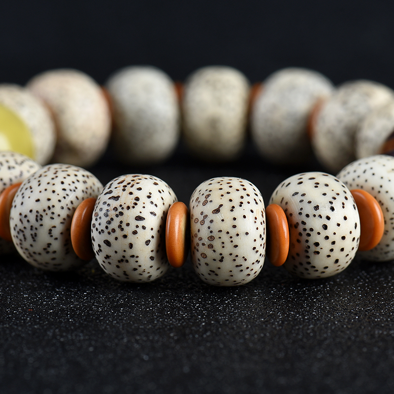 天然高密正月菩提单圈手串-红掌柜