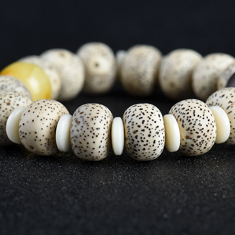 天然高密正月菩提单圈手串-红掌柜