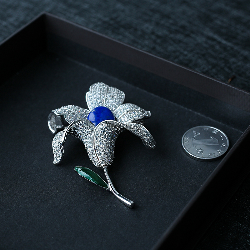 青金胸针 - 红掌柜珠宝