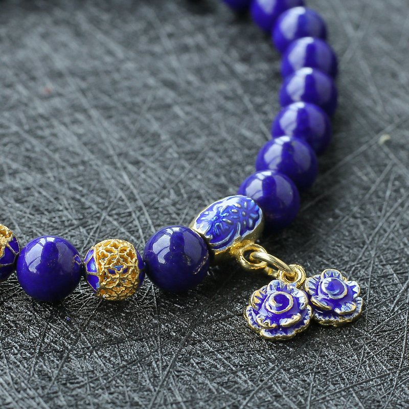 景泰蓝青金石手链-红掌柜