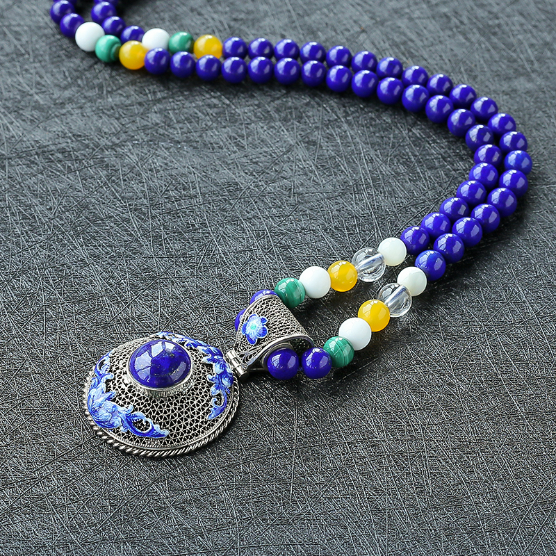 青金石毛衣链-红掌柜