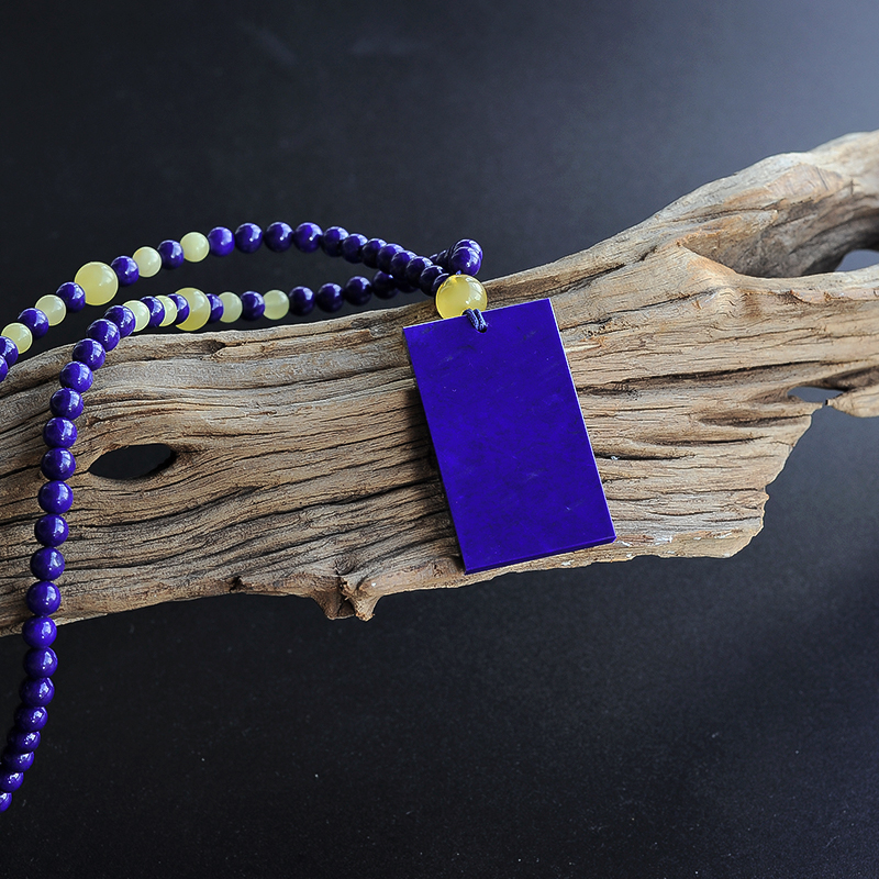 蜜蜡配青金石挂牌-红掌柜