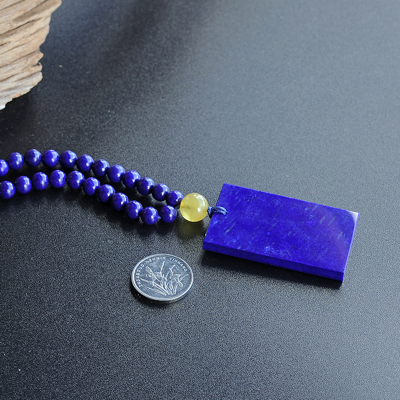 蜜蜡配青金石挂牌-红掌柜