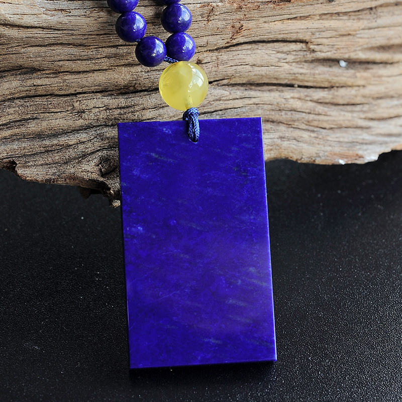 蜜蜡配青金石挂牌-红掌柜