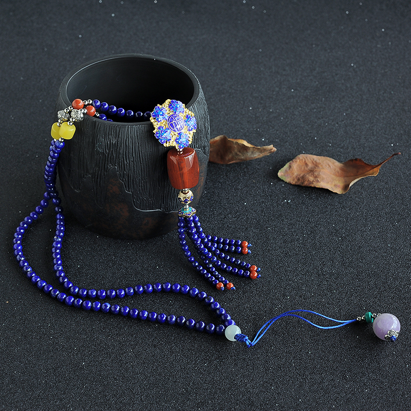 青金石毛衣链-红掌柜