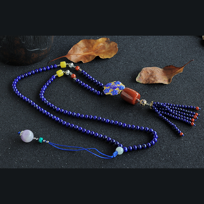 青金石毛衣链-红掌柜