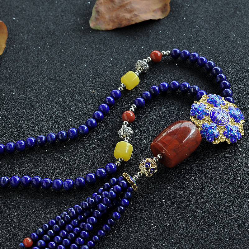 青金石毛衣链-红掌柜