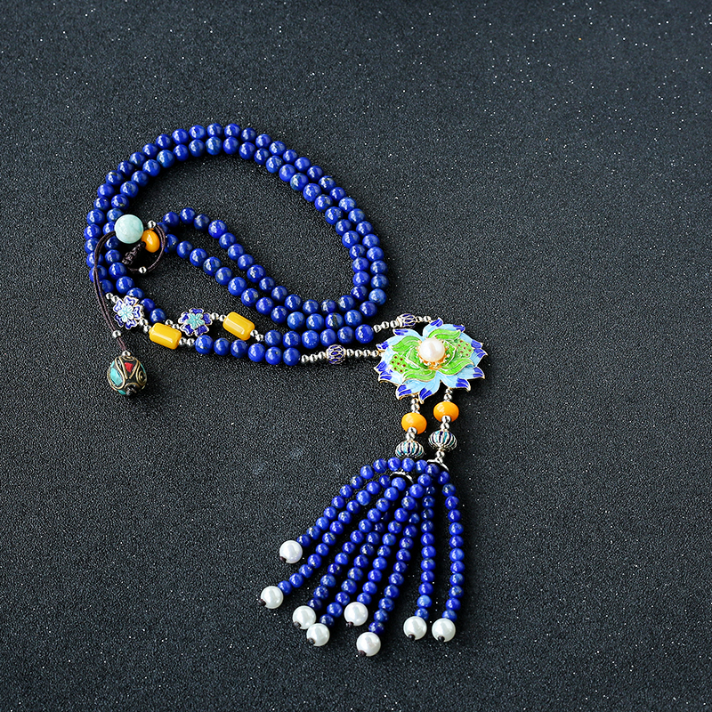 青金石毛衣链 - 红掌柜珠宝