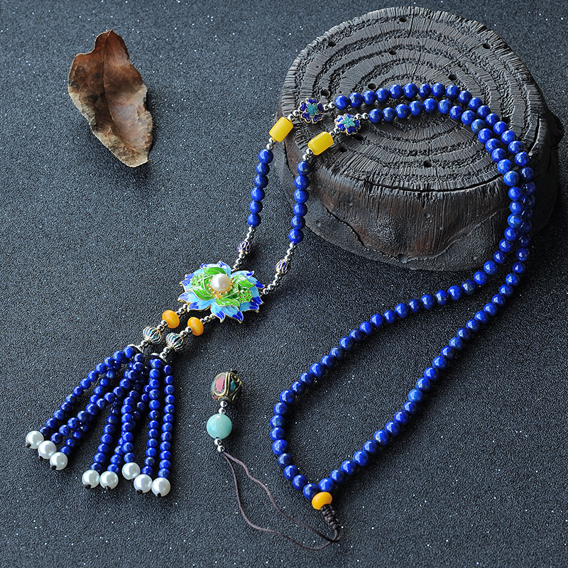 青金石毛衣链-红掌柜