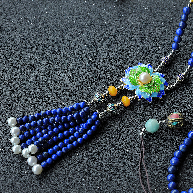 阿富汗青金石毛衣链-红掌柜