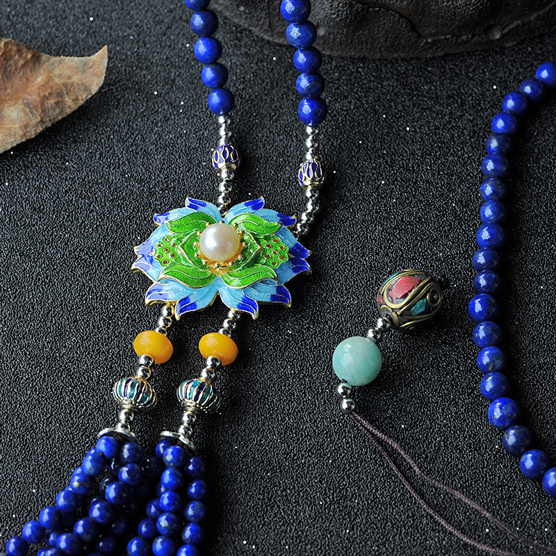 青金石毛衣链-红掌柜