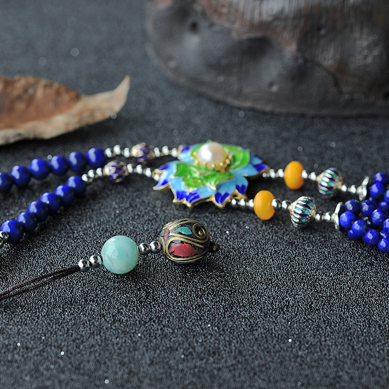 青金石毛衣链-红掌柜