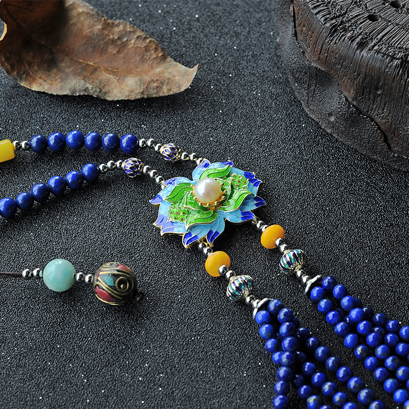 青金石毛衣链-红掌柜