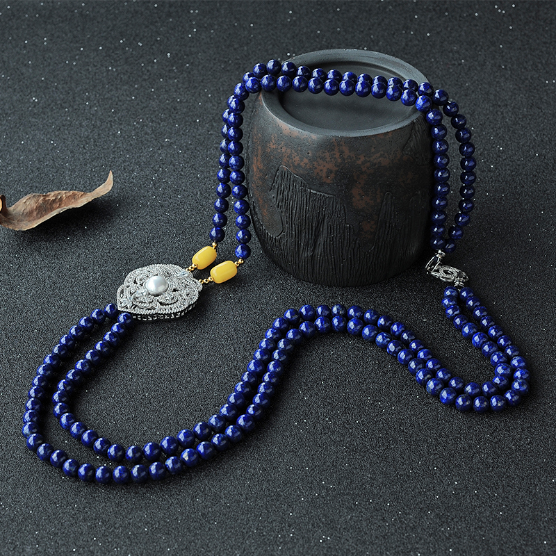 青金石毛衣链-红掌柜