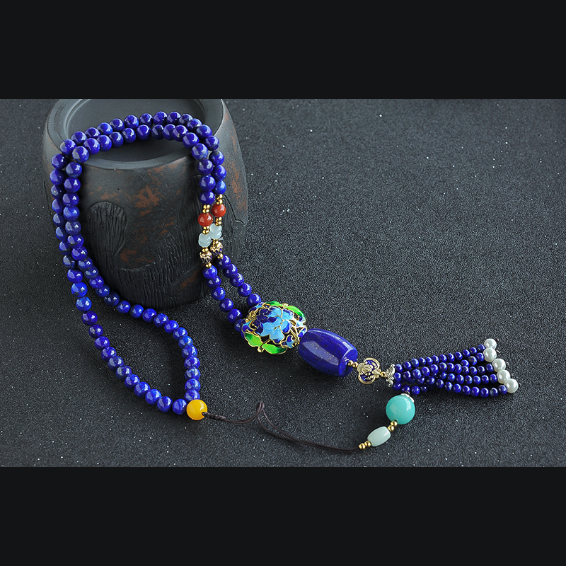 青金石毛衣链-红掌柜