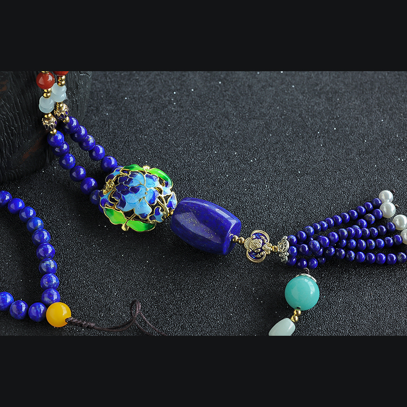 青金石毛衣链-红掌柜