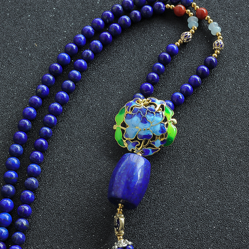 青金石毛衣链-红掌柜