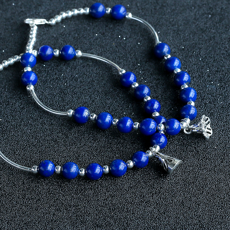 青金石脚链 - 红掌柜珠宝