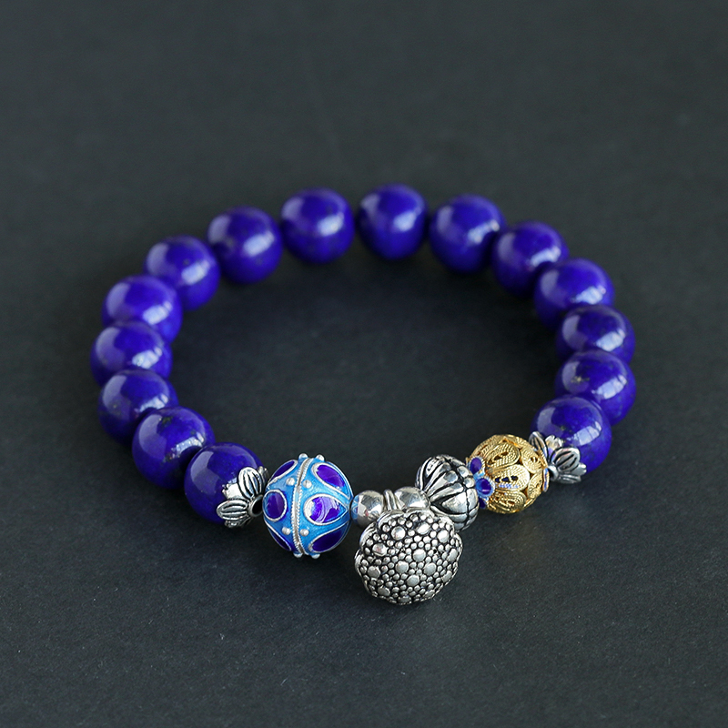 阿富汗天然10.5mm青金石手串-红掌柜