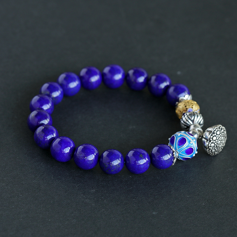 5A阿富汗10.5mm青金石手串-红掌柜